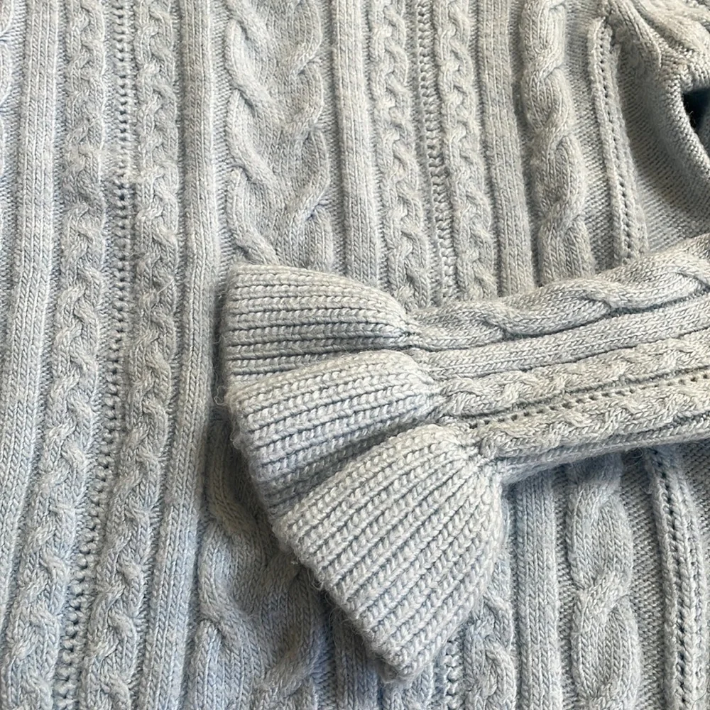 H&M Light Blue Cable Knit Turtleneck Sweater - Picture 7 of 11